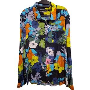 Paisley & Gray Shirt XXL Floral Button Down Slim Fit Lightweight Travel Vacation